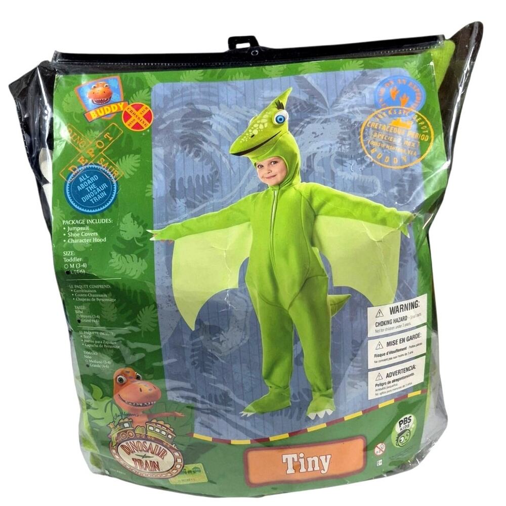 2009 PBS Kids Dinosaur Train "Tiny" Halloween Costume Complete 4 pc. 3D Head 4-6